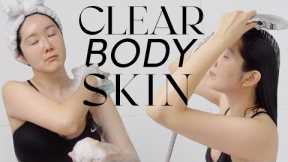 Let's get Clear Acne Free & Baby Soft Body Skin! Body Skincare Routine🖤 #strawberryskin