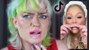 absolutely stupid Tik Tok makeup products (instant lip injections???)