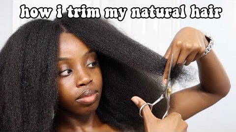 HOW I TRIM MY NATURAL HAIR AT HOME !!! (type 4) 💇🏾‍♀️✂️